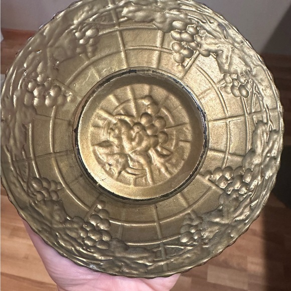 Goofus Glass Vintage Glass Plate with Grape Design - Picture 2 of 2